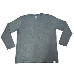 Merino Tech Long Sleeve V Neck Charcoal Shirt Men's XL 100% Merino Wool